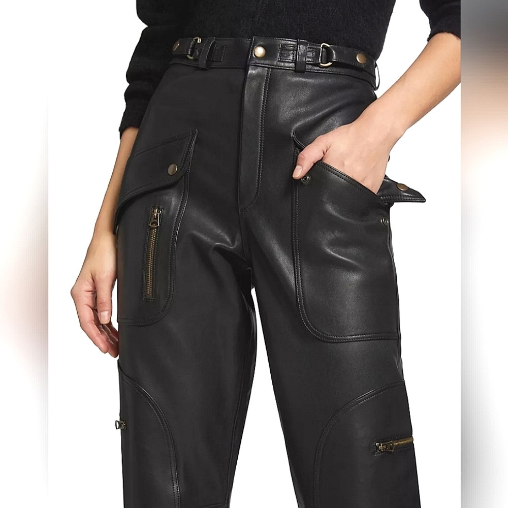 RE/DONE genuine leather taper pants